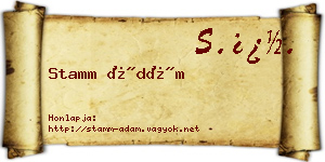 Stamm Ádám névjegykártya